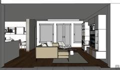 3D Living room design - side view